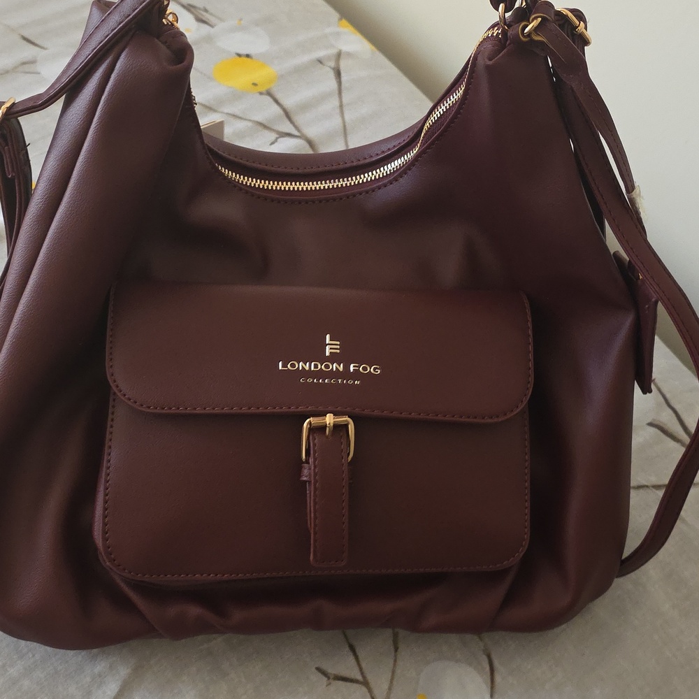 London Fog Deep Burgundy Shoulder Bag - Picture 6 of 9